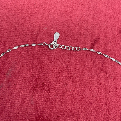 92.5 Silver Crescent Moon & Dangling Star Pendant Necklace for Women