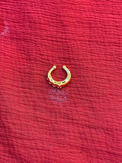 92.5 silver classy white stone septum