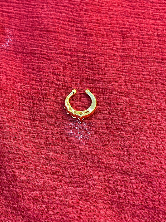 92.5 silver classy white stone septum