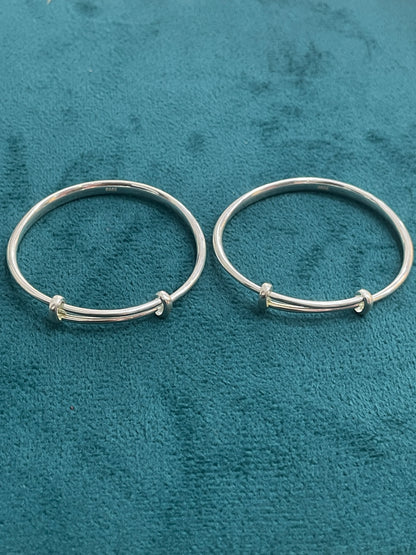 92.5 Silver Kids Kada | Stylish Smooth Finish | Elegant Jewellery