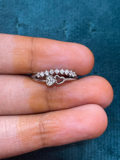 92.5 Silver Heart Ring for Women Size 8 | Stylish Elegant Love Design | Gift Jewellery
