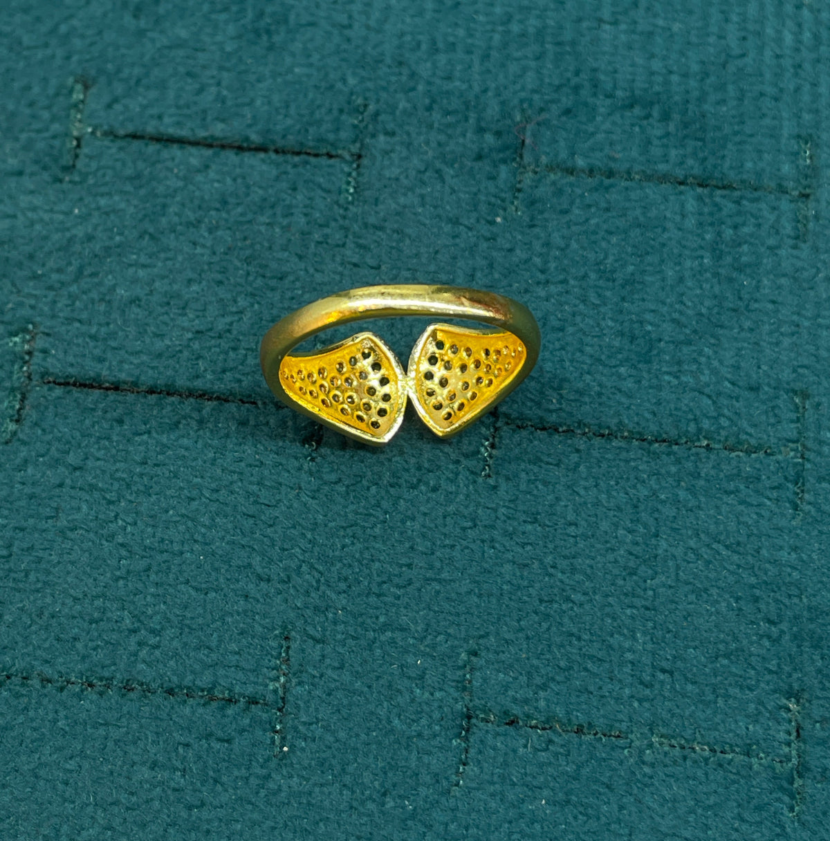 92.5 Silver Gold Plated Green & White CZ Pave Shield Ring for Women