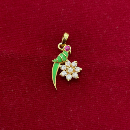 92.5 silver Gold-Plated Parrot Pendant