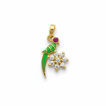 92.5 silver Gold-Plated Parrot Pendant