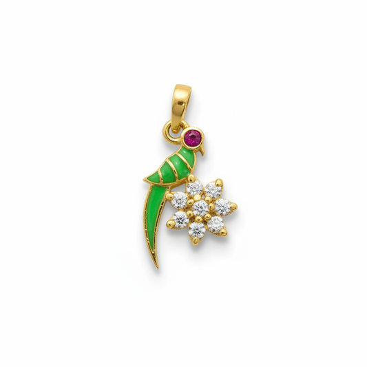 92.5 silver Gold-Plated Parrot Pendant