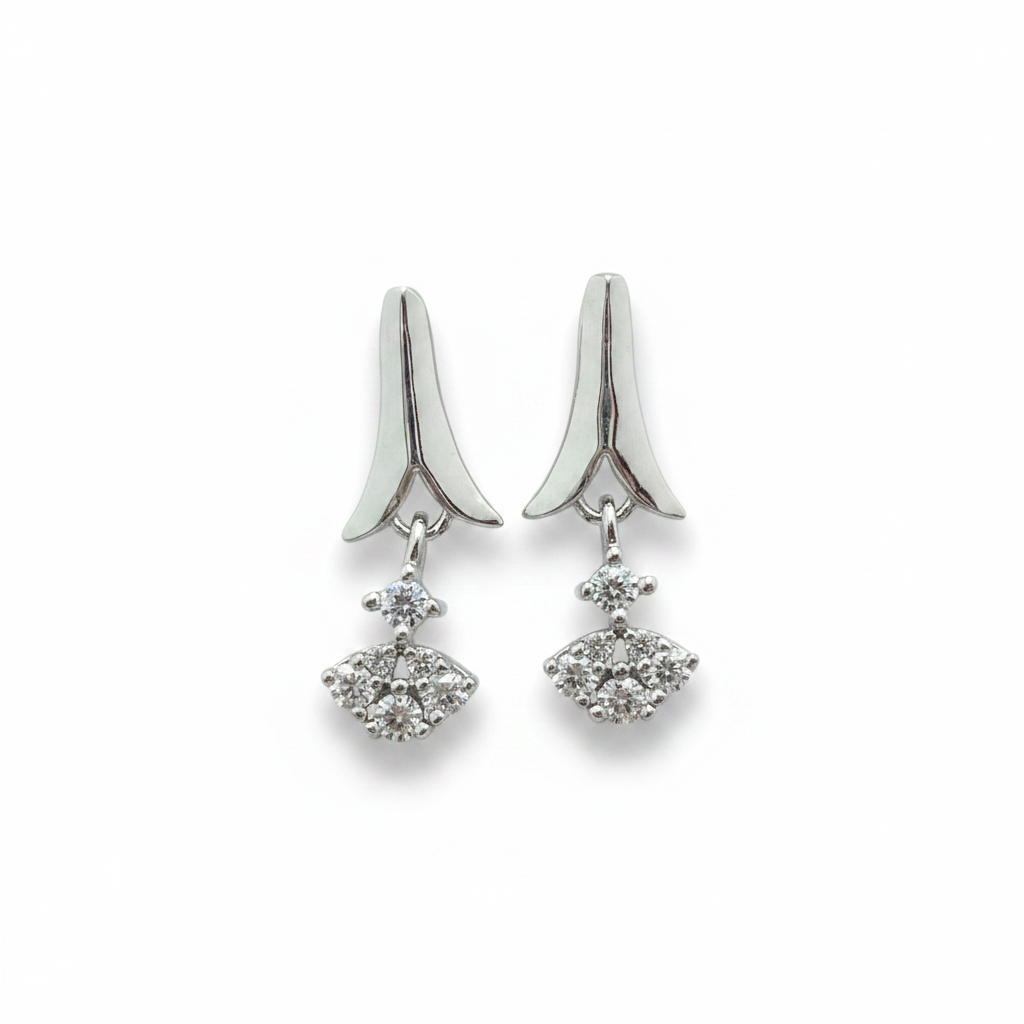 92.5 Silver Drop Studs Pair