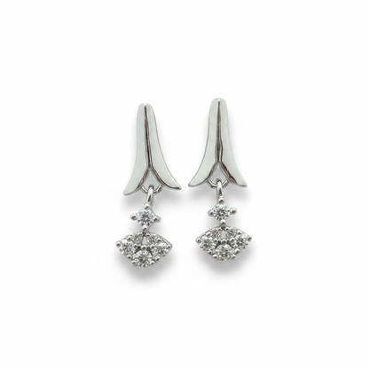 92.5 Silver Drop Studs Pair