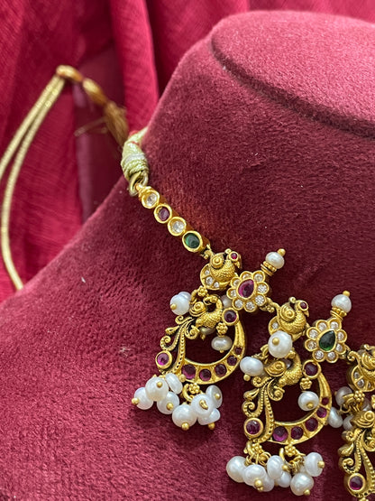 92.5 Silver Gold Plated Lakshmi Devi Necklace for Women | Divine Traditional Design | Temple Jewellery