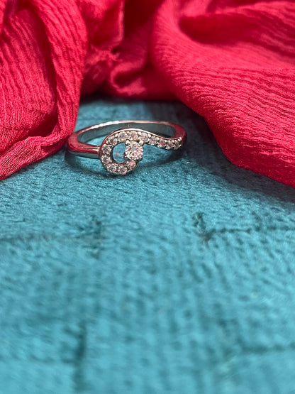 92.5 Silver Ring for Women Size 10 | Stylish Contemporary Design | Elegant Fashion Jewellery