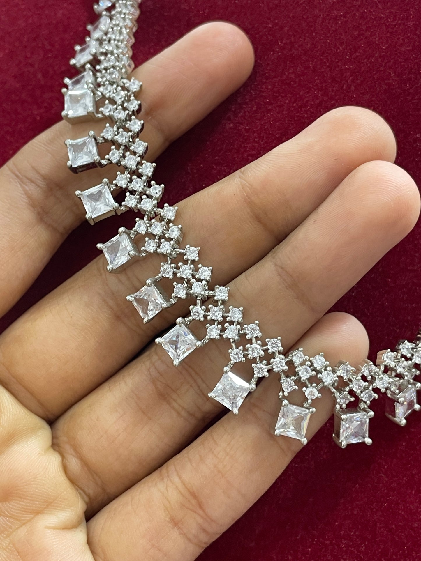 92.5 Silver Stylish Necklace for Women 18 Inches | Elegant Modern Design | Everyday Wear Jewellery