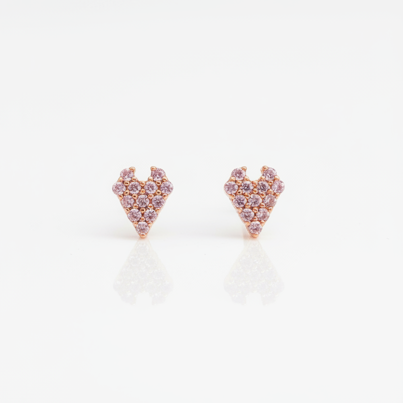92.5 Silver Rose Gold Plated Studs | Stylish Elegant Design | Premium Jewellery