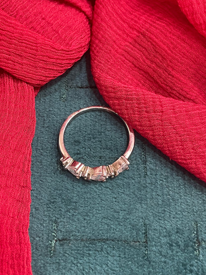 92.5 Silver White Stone Ring for Women Size 18 | Stylish Radiant Design | Elegant Fashion Jewellery