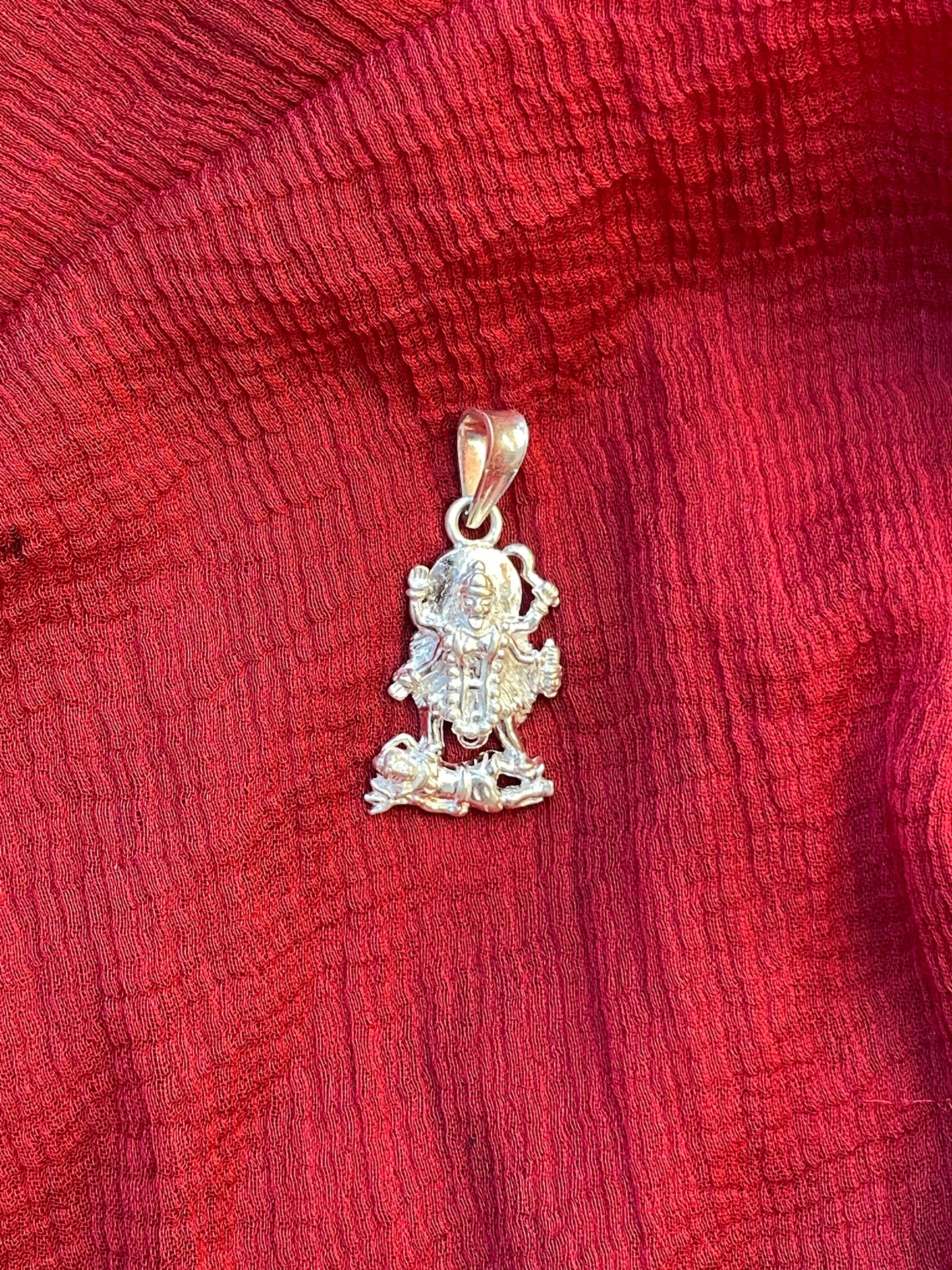 92.5 Silver Kali Mata Pendant for Men & Women | Goddess Kali Sacred Design | Spiritual Jewellery