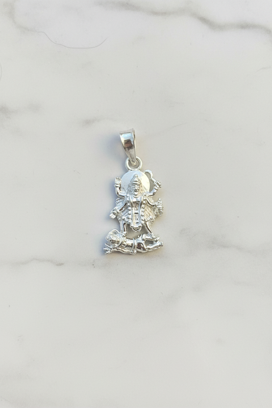 92.5 Silver Kali Mata Pendant for Men & Women | Goddess Kali Sacred Design | Spiritual Jewellery