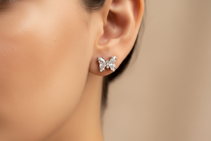 92.5 Silver Butterfly Earrings for Women | Stylish Cute Design | Elegant Trend Jewellery