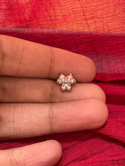 92.5 Silver Rose Gold Plated Flower Earrings for Women | Elegant Floral Design | Stylish Jewellery