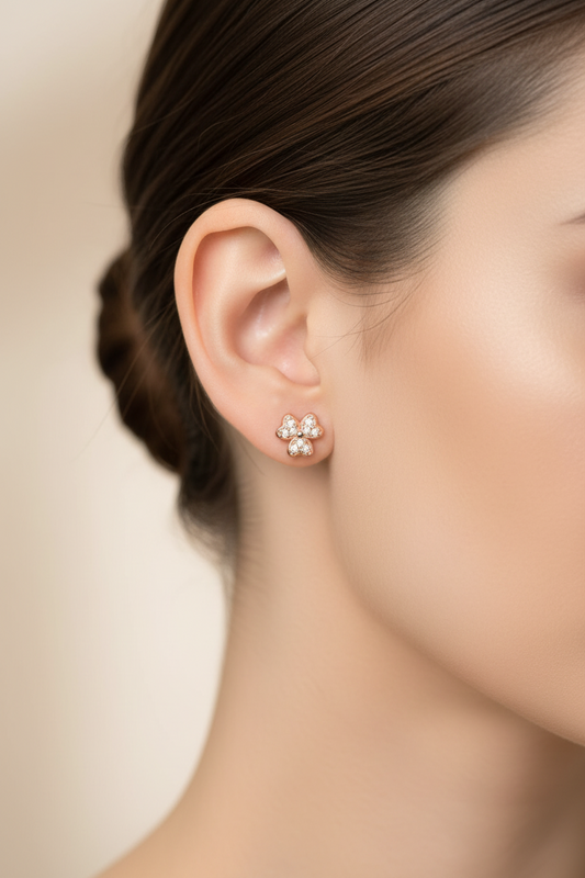 92.5 Silver Rose Gold Plated Flower Earrings for Women | Elegant Floral Design | Stylish Jewellery