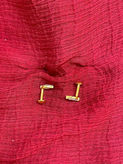 925 silver gold plated drop studs