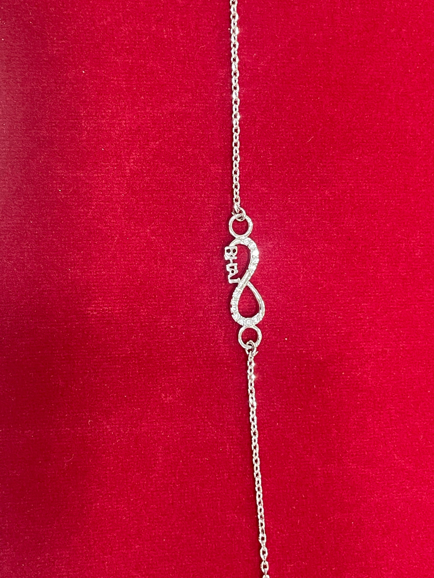 925 Sterling Silver Bhai Infinity Rakhi | CZ Stone Chain Rakhi for Raksha Bandhan