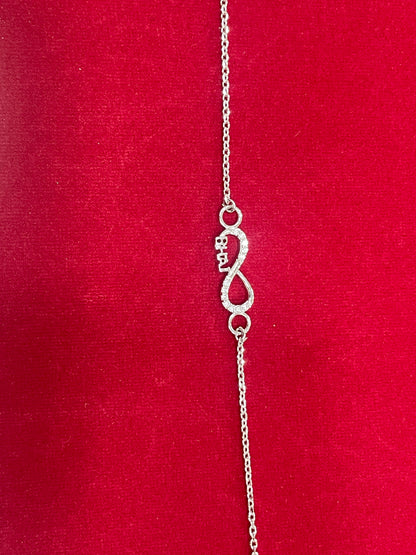 925 Sterling Silver Bhai Infinity Rakhi | CZ Stone Chain Rakhi for Raksha Bandhan