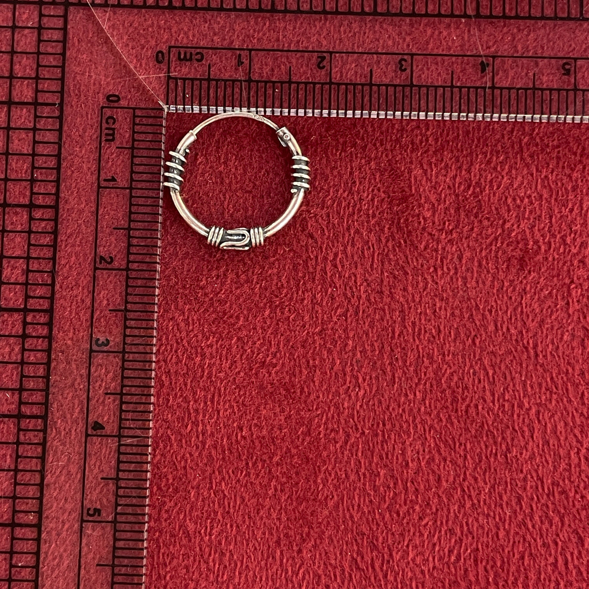92.5 Silver Oxidised Scroll Detail Hoop Earrings Pair