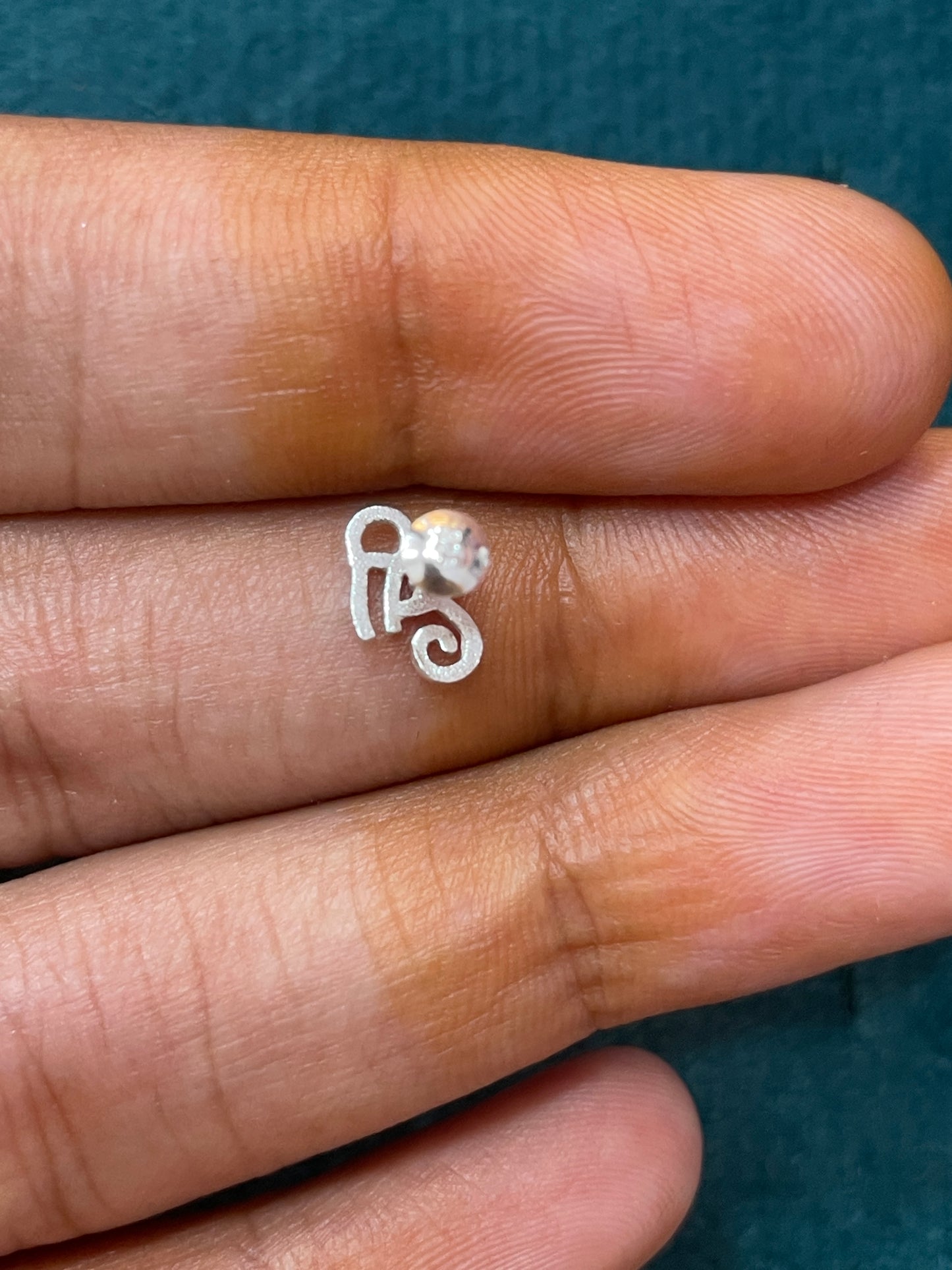 92.5 Silver Shree Second Studs | Stylish Spiritual Design | Elegant Jewellery