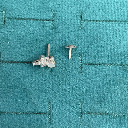 92.5 Sterling Silver MOP & CZ Dragonfly Stud Earrings for Women pair