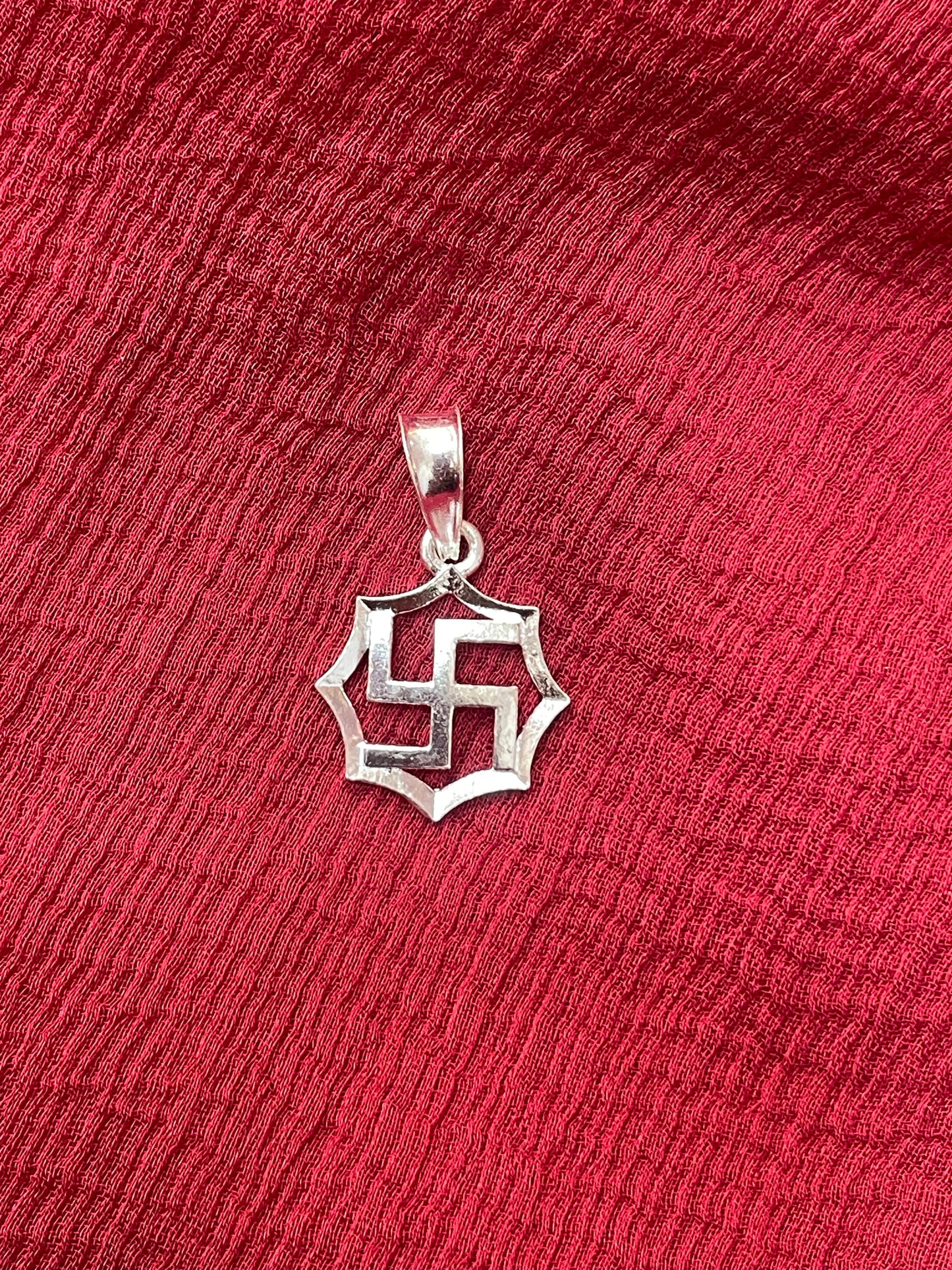 92.5 Silver Swastik Pendant for Men & Women | Sacred Symbol Design | Spiritual Jewellery