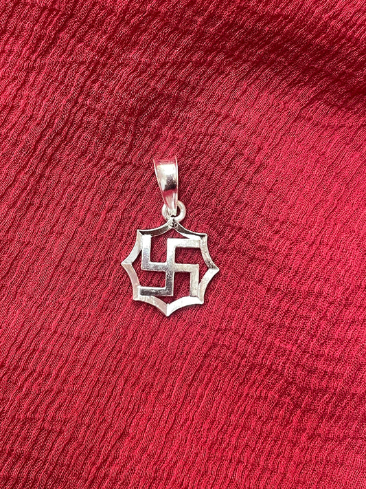 92.5 Silver Swastik Pendant for Men & Women | Sacred Symbol Design | Spiritual Jewellery