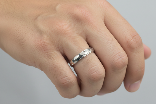 92.5 Silver Men’s Ring Size 24 | Stylish Bold Finish | Elegant Fashion Jewellery