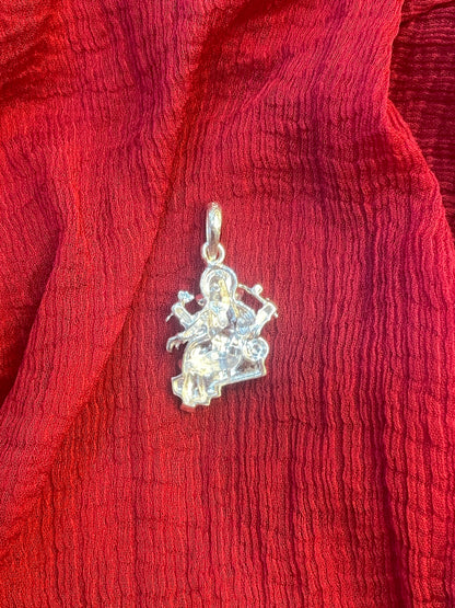 92.5 Silver Ganesha Design Pendant for Men & Women – Traditional Temple Style