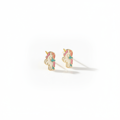 92.5 Silver Unicorn Kids Earrings | Cute Fantasy Design | Baby Jewellery pair