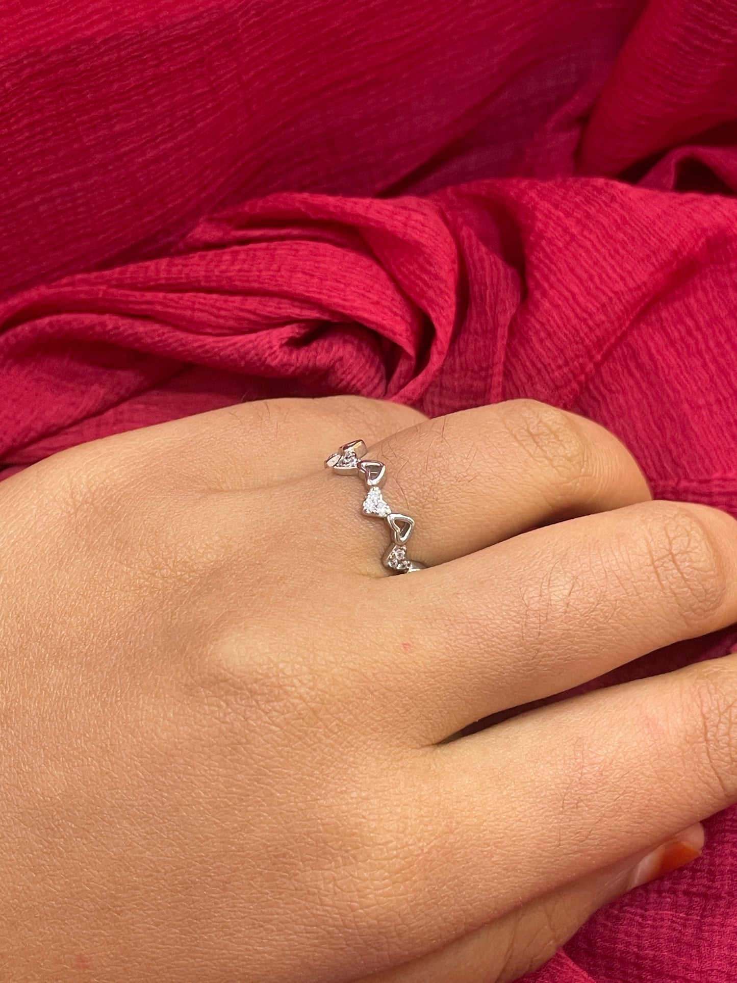 92.5 Silver Heart Ring for Women Size 14 | Stylish Love Motif Design | Elegant Gift Jewellery