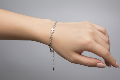 92.5 Silver Stylish Bracelet for Women 8 Inches | Elegant Minimal Design | Modern Jewellery