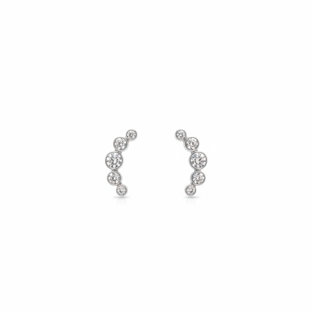 92.5 Silver Sparkle Second Studs