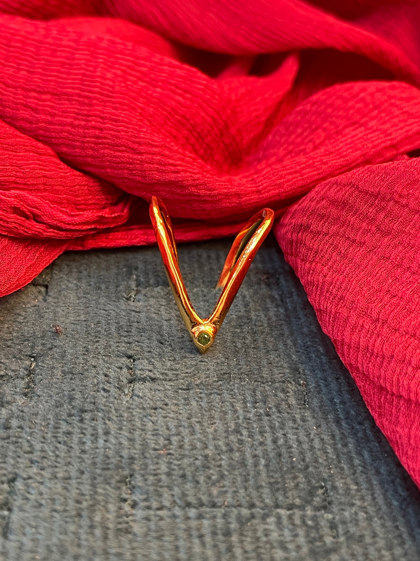 92.5 silver gold plated stylish minimal vanki ring
