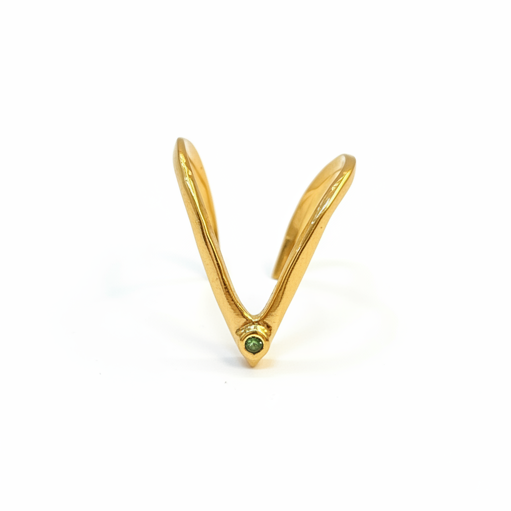 92.5 silver gold plated stylish minimal vanki ring