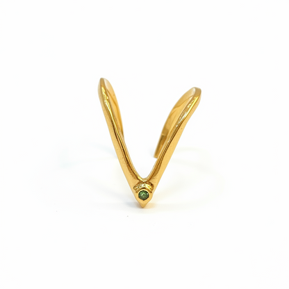 92.5 silver gold plated stylish minimal vanki ring