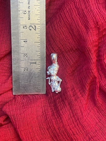 92.5 Silver Sankat Mochan Hanuman Pendant for Men & Women | Divine Protection Design | Temple Jewellery
