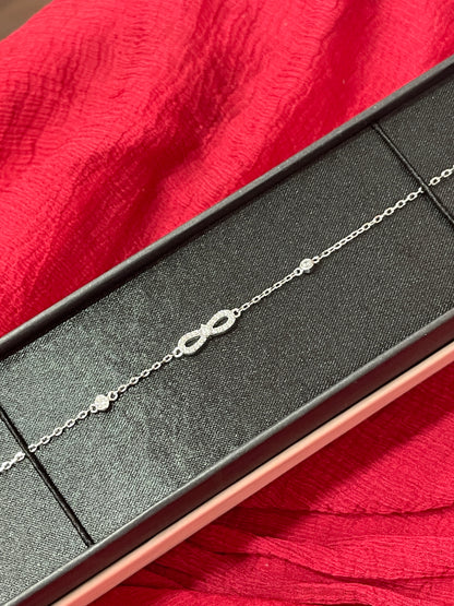 92.5 Silver Infinity Bracelet 8 Inches | Premium Stylish Elegant Design | Jewellery