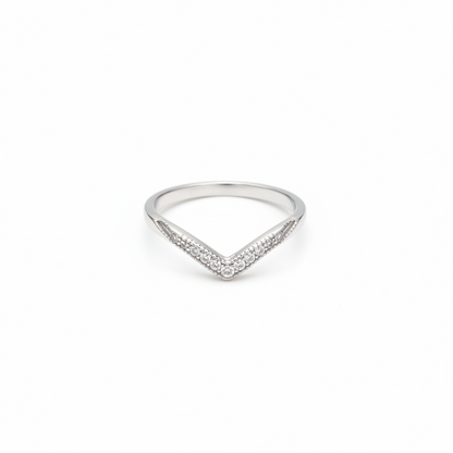 92.5 Sterling Silver V-Chevron Finger Ring