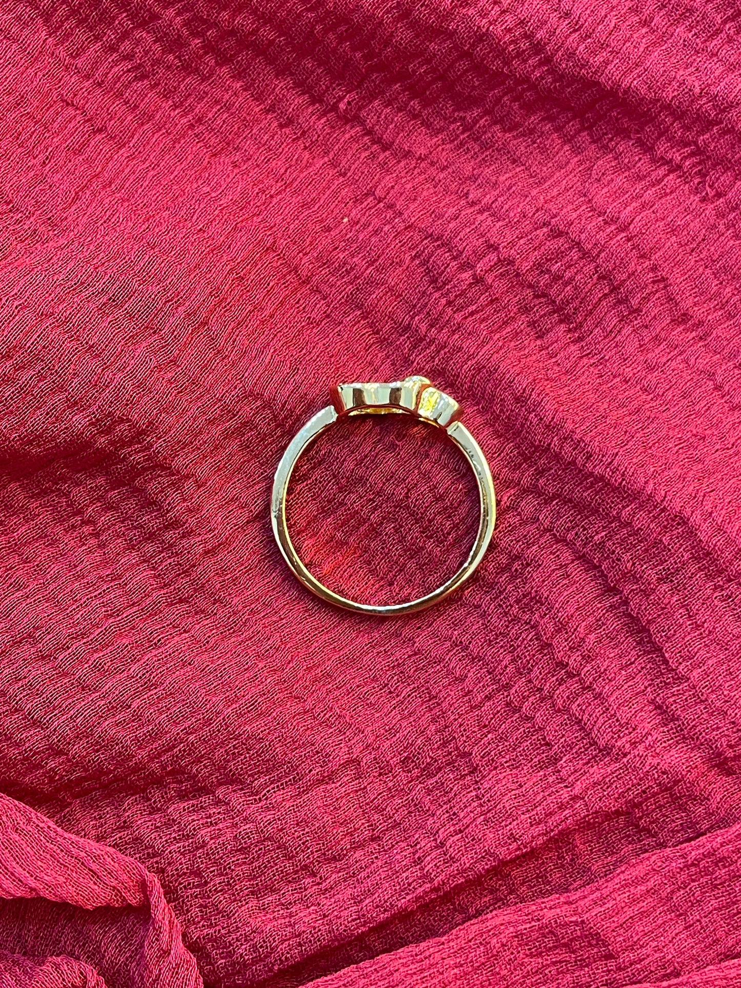 92.5 Silver Gold Plated Heart Ring for Women Size 12 | Elegant Love Design | Jewellery