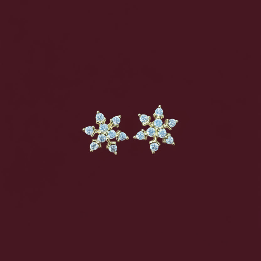 92.5 Silver Gold Plated Flower Earrings | Elegant Classic Design | Jewellery