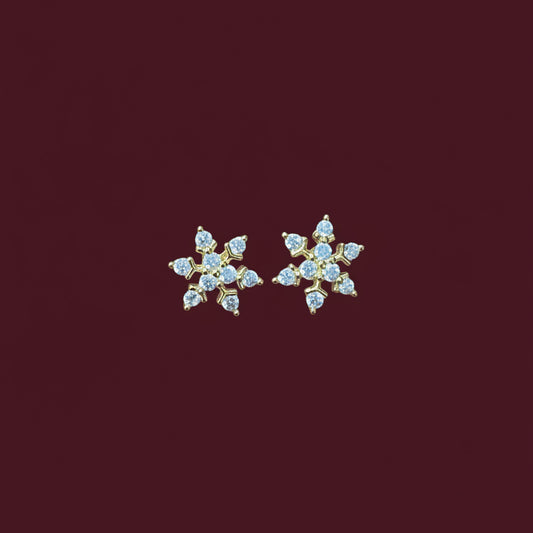 92.5 Silver Gold Plated Flower Earrings | Elegant Classic Design | Jewellery