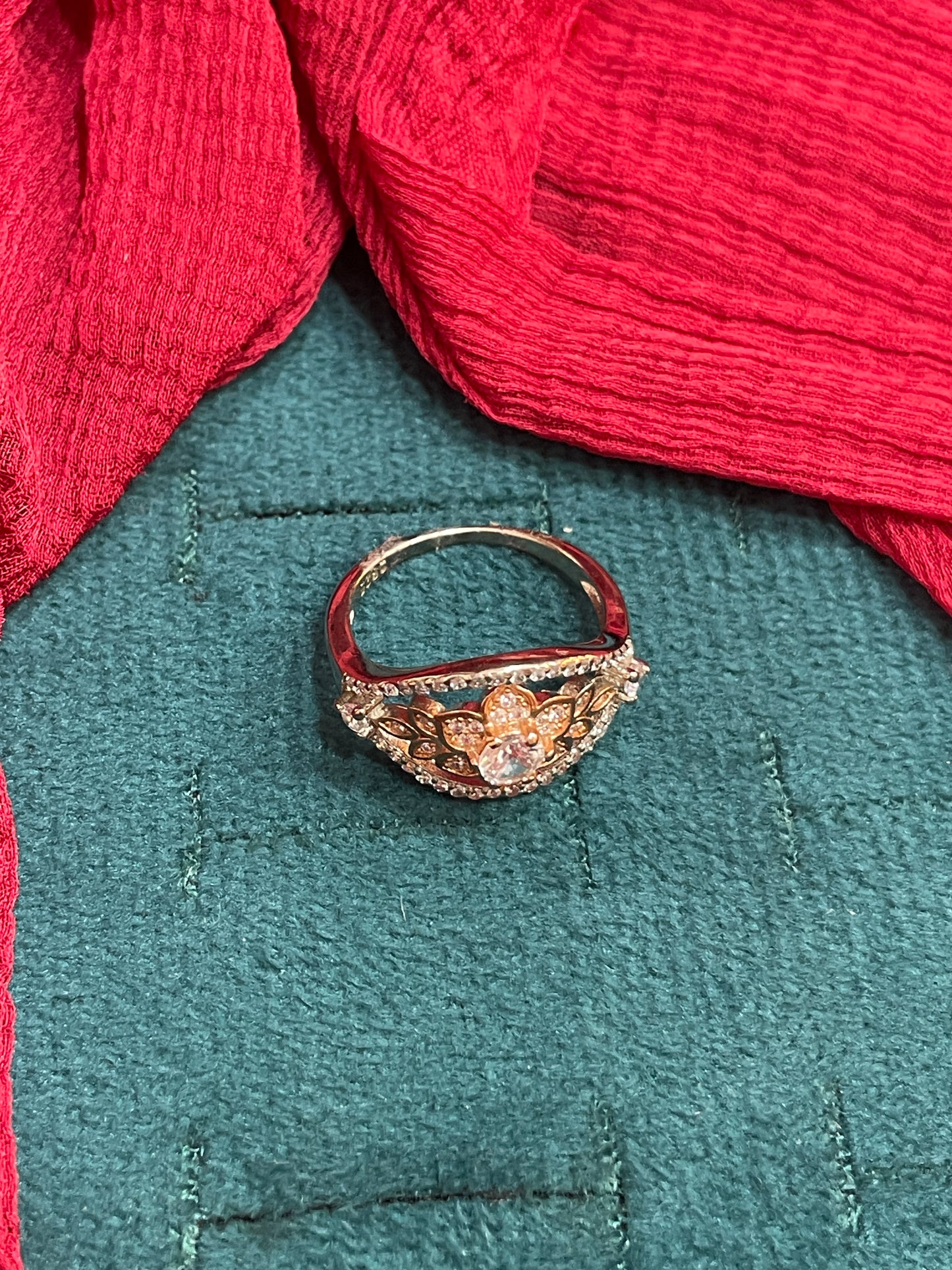 92.5 Silver Rose Gold Plated Ring for Women Size 9 | Stylish Elegant Design | Premium Jewellery