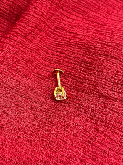 92.5 Silver Gold Plated Stud Earrings for Women | Stylish Minimal Design | Elegant Jewellery