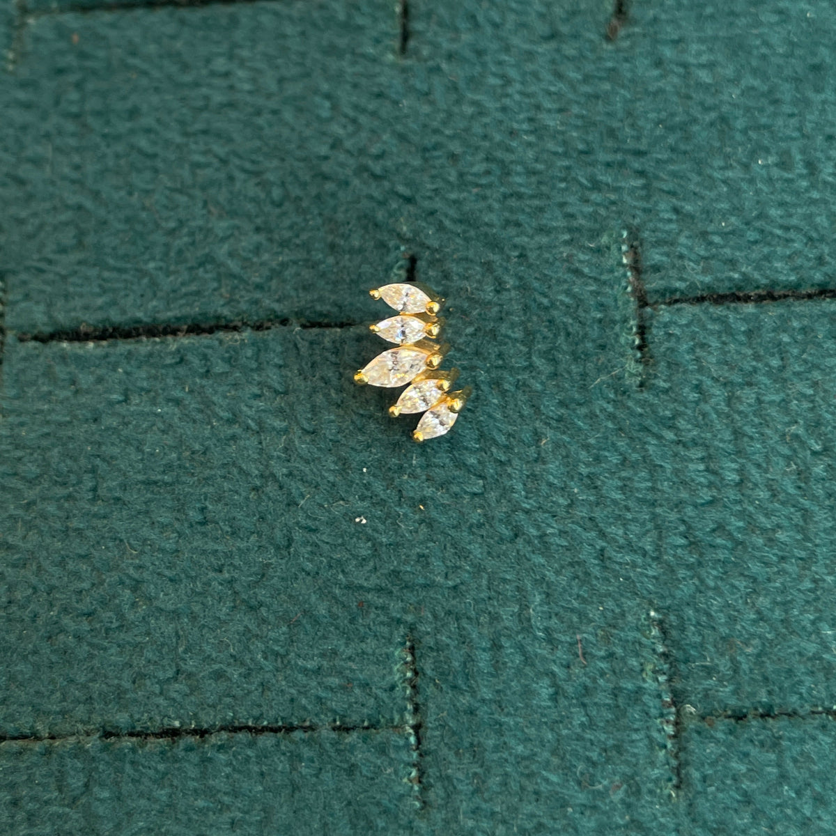 92.5 Silver Gold Plated Petite Leaf Stud Earrings Pair