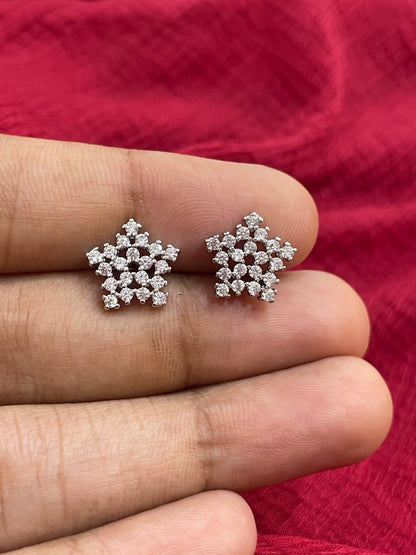 92.5 Silver White Stone Earrings for Women | Stylish Elegant Design | Trendy Jewellery