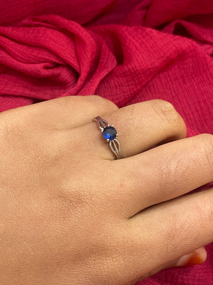 92.5 Silver Blue Stone Ring for Women Size 14 | Elegant Radiant Design | Stylish Fashion Jewellery