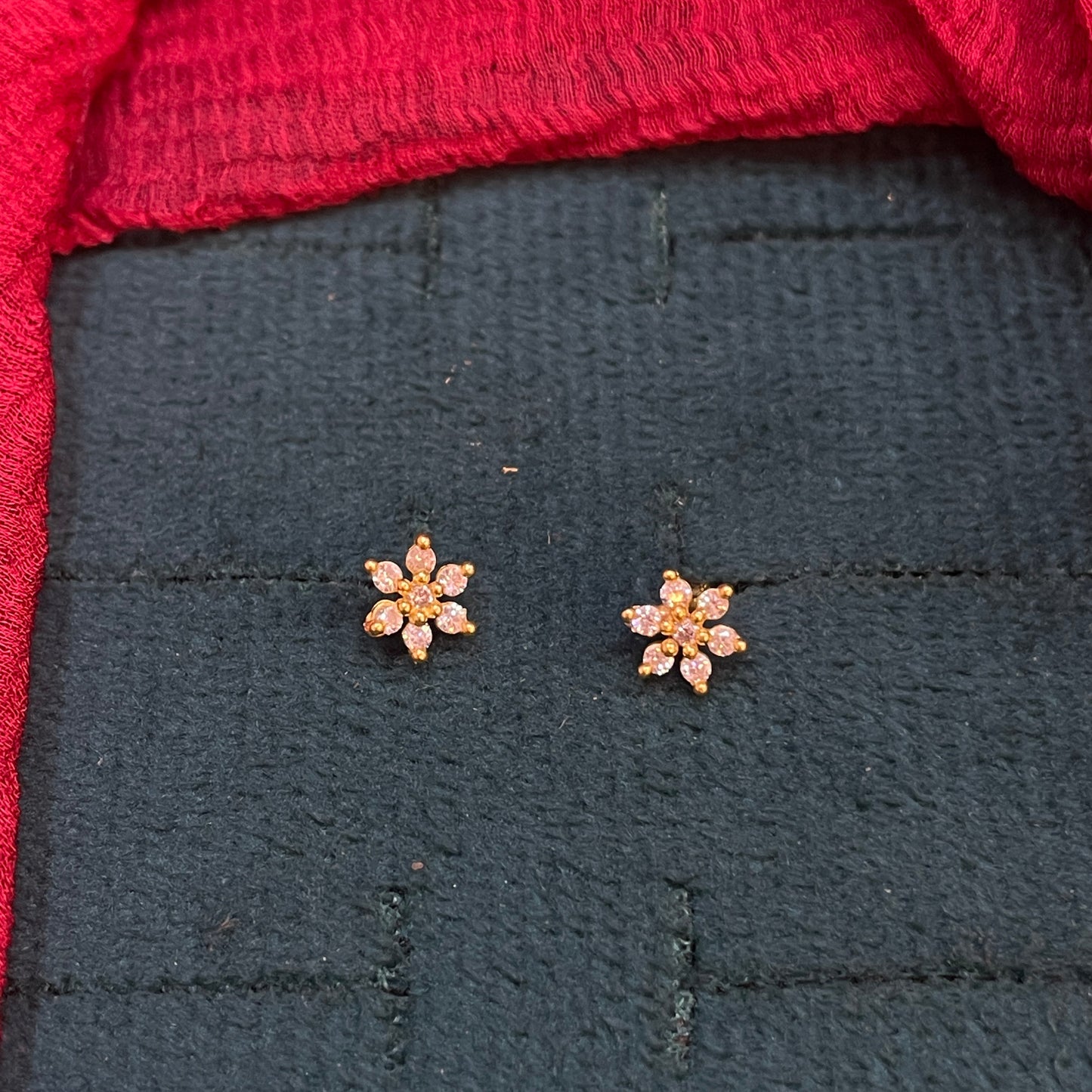925 Silver Gold Plated 6 Petal Studs for Women | Floral Design